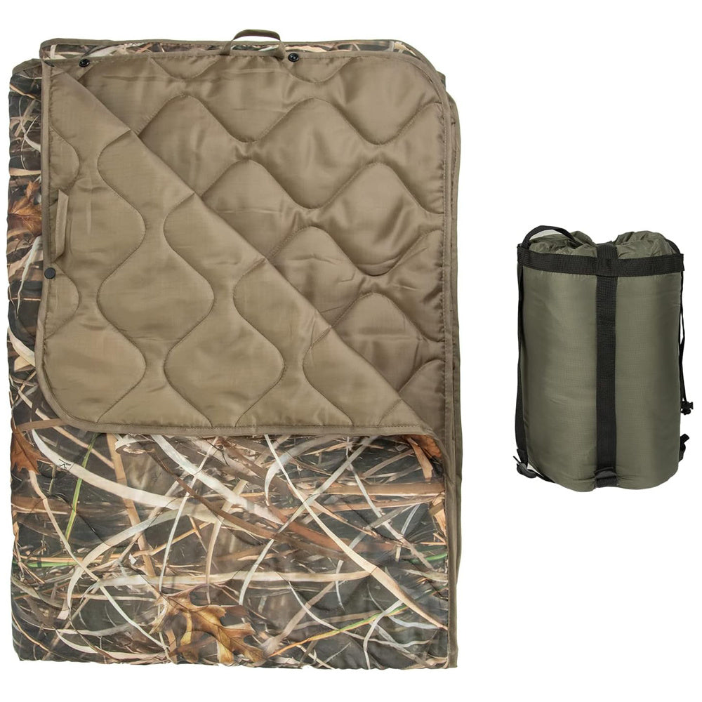 Kylebooker Camo Woobie Blanket Waterproof Poncho Liner for Outdoor Camping; Hiking; Hunting; Survival; Backpacking; Picnicking Doba Grass shadow